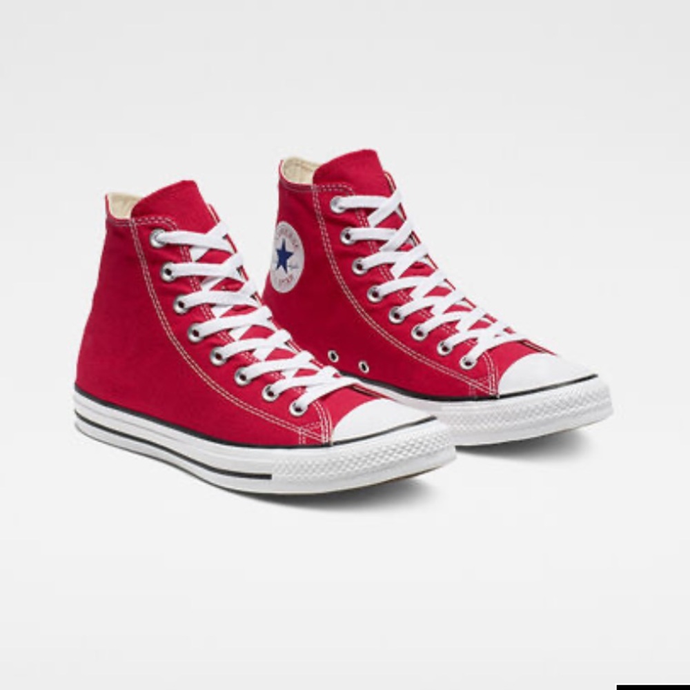 RED CONVERSE HIGH TOP EUC